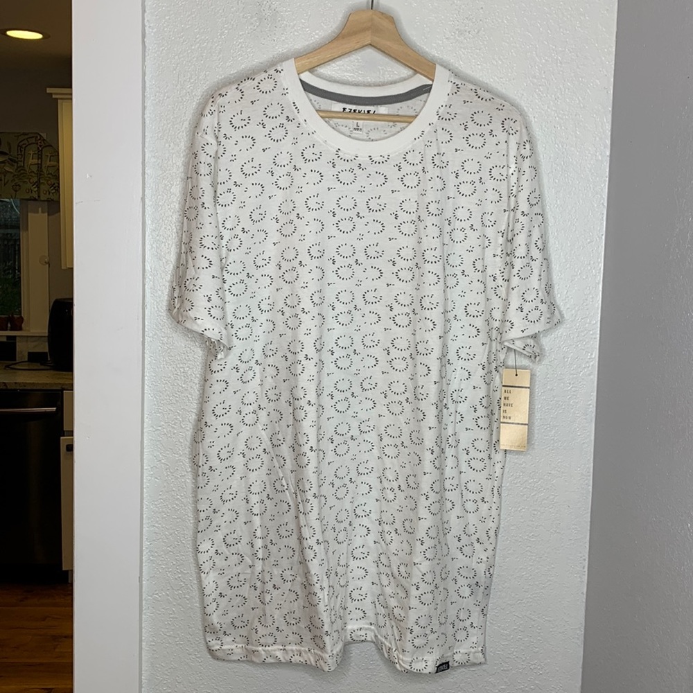 Ezekiel white black short sleeve t shirt 100% cotton soft material